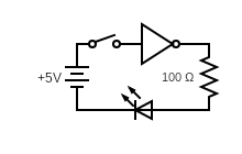 A Simple Circuit With A NOT Gate