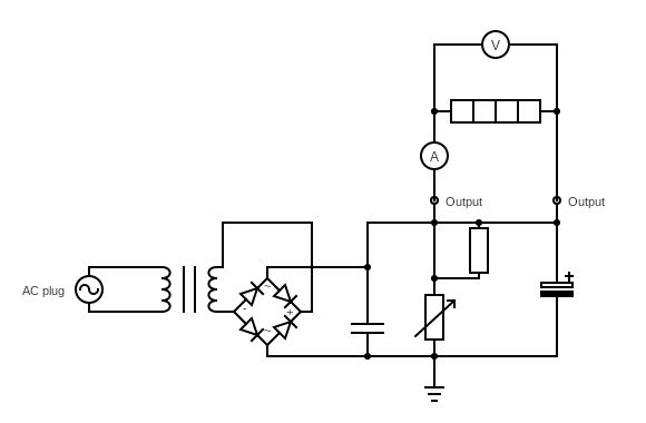 DC power supply heating element