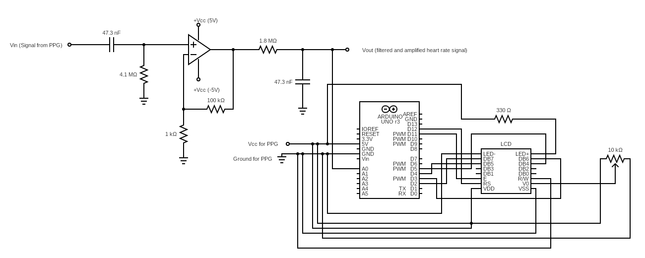 Schematic for heart rate monitor 