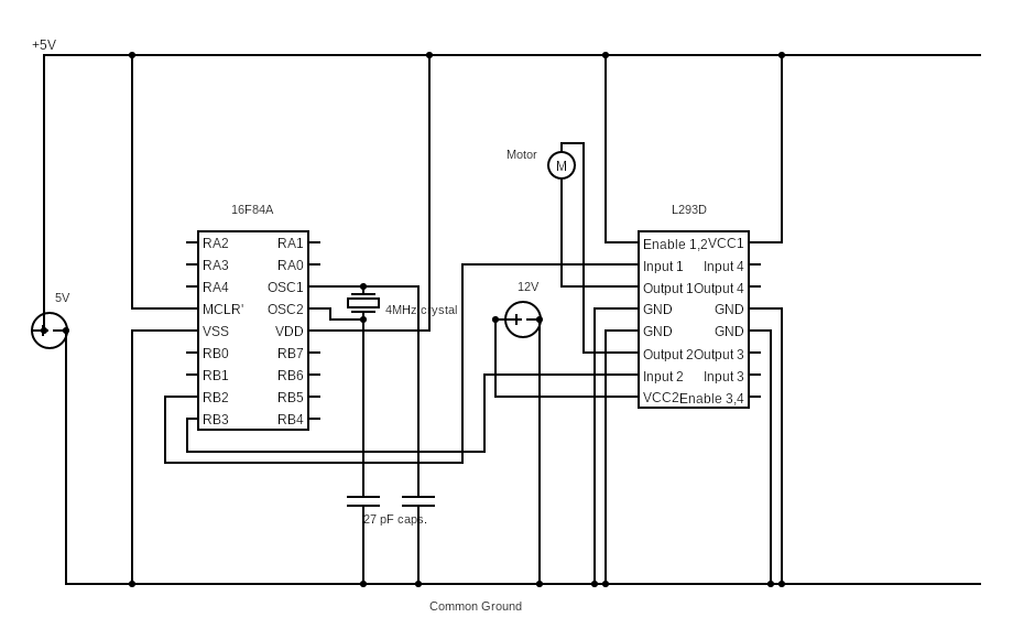 PIC16F84A Motor Control