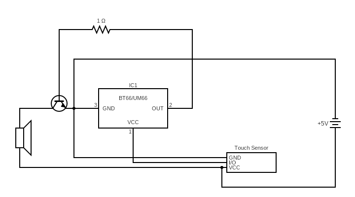 Touch Door Bell Alarm Circuit