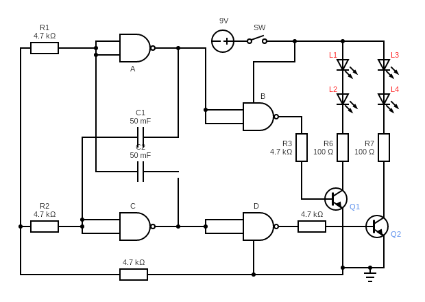NAND Gate LED Flasher