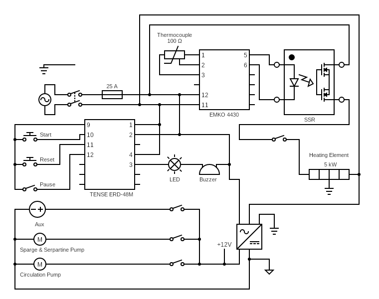 Heater Timer Pump NoLED Circuit