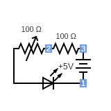 Simple Circuit Using Variable Resistor - Circuits - Circuit Diagram